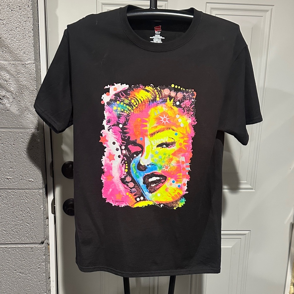 Black T-Shirt with Colorful Graphic Print